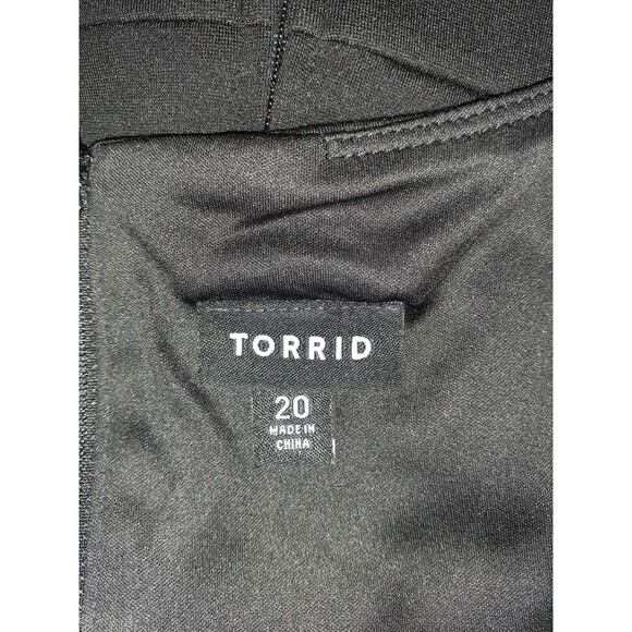 TORRID Plus Size 20W A-Line Dress Black Red Sleeveless Knee Length - Picture 5 of 5